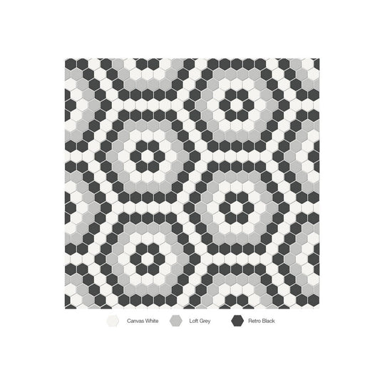 Anatolia 8.3" x 14.45" Soho Matte Porcelain Hexagon Pattern Mosaic