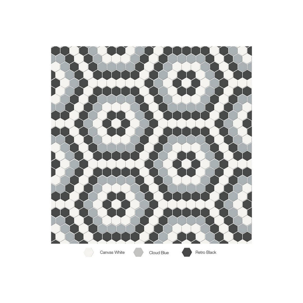 Anatolia 8.3" x 14.45" Soho Matte Porcelain Hexagon Pattern Mosaic