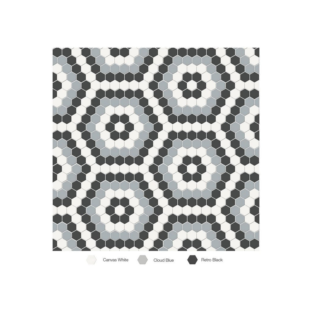 Anatolia 8.3" x 14.45" Soho Matte Porcelain Hexagon Pattern Mosaic