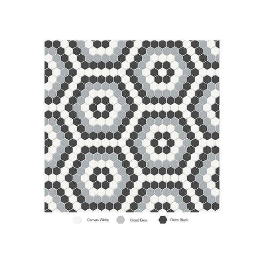 Anatolia 8.3" x 14.45" Soho Matte Porcelain Hexagon Pattern Mosaic