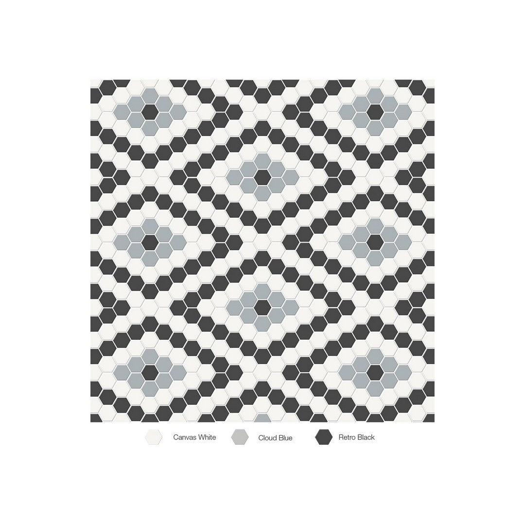 Anatolia 7.68" x 13.30" Soho Matte Porcelain Diamond Pattern Mosaic