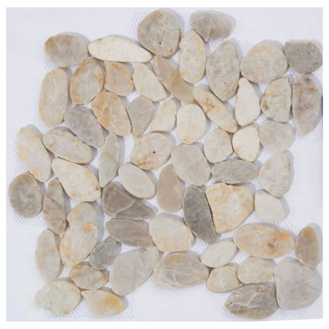 Qualis Ceramica 12" x 12" Zen Matte Natural Stone Flat Pebble Mosaic