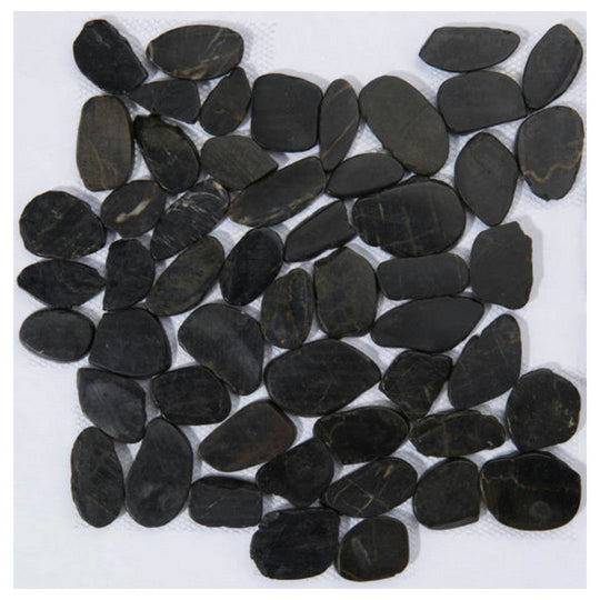 Qualis Ceramica 12" x 12" Zen Matte Natural Stone Flat Pebble Mosaic