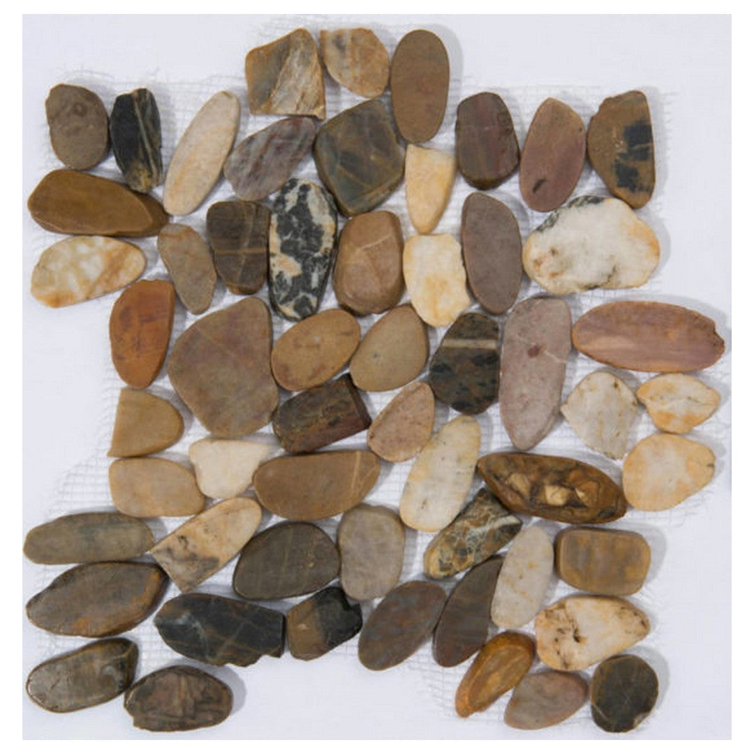 Qualis Ceramica 12" x 12" Zen Matte Natural Stone Flat Pebble Mosaic