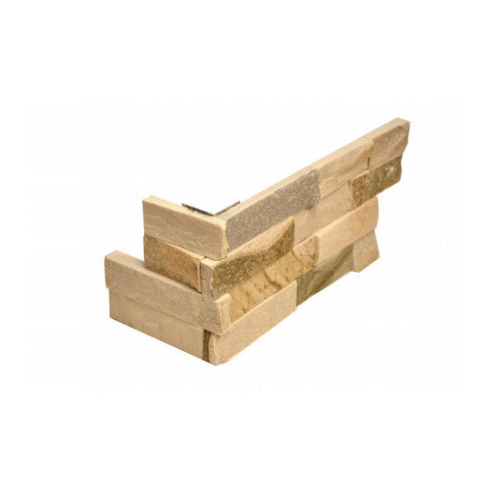 Qualis Ceramica 6" x 18" Ledgerstone Natural Stone Assembled Corner