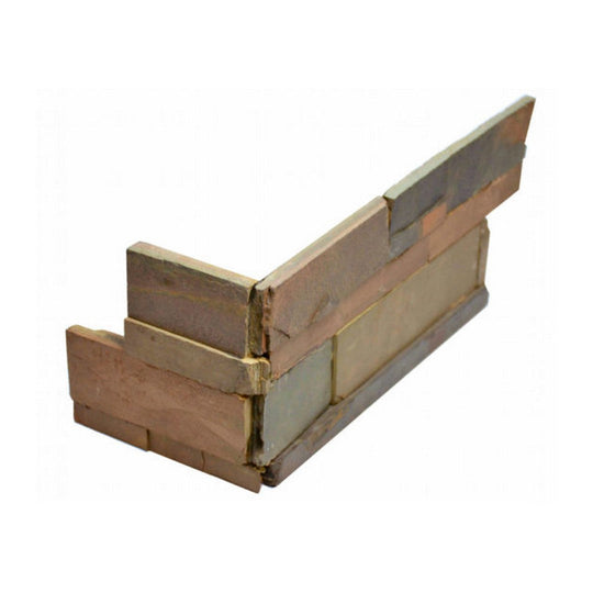 Qualis Ceramica 6" x 18" Ledgerstone Natural Stone Assembled Corner