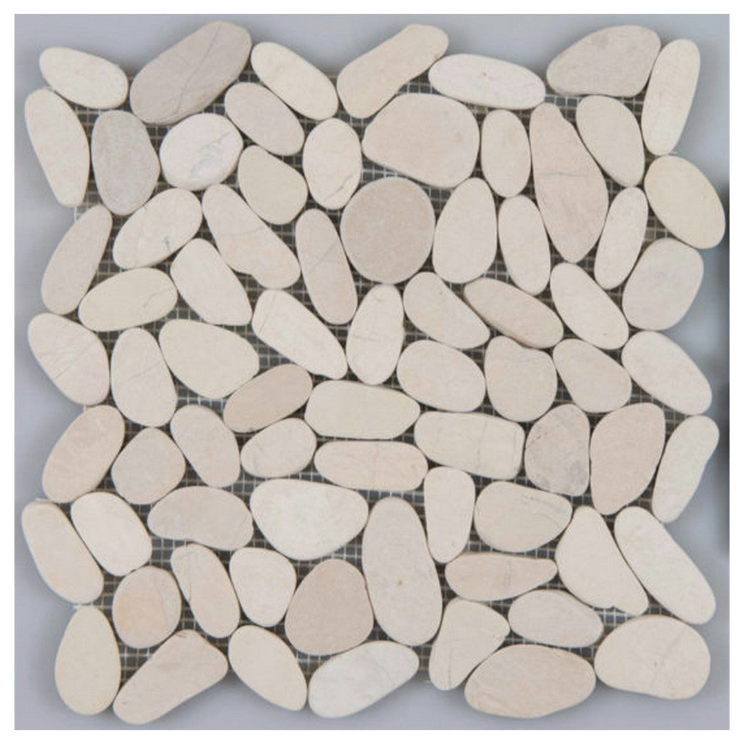 Qualis Ceramica 12" x 12" Bliss Natural Stone Flat Pebble Mosaic