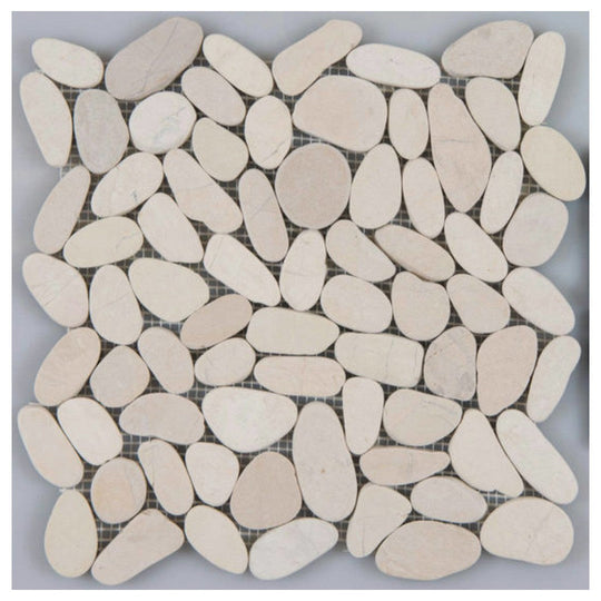 Qualis Ceramica 12" x 12" Bliss Natural Stone Flat Pebble Mosaic