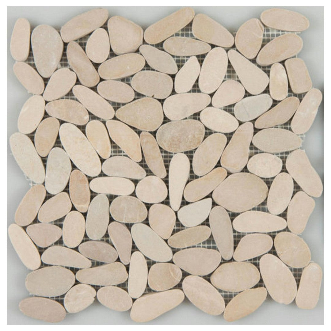 Qualis Ceramica 12" x 12" Bliss Natural Stone Flat Pebble Mosaic