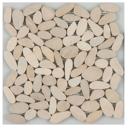 Qualis Ceramica 12" x 12" Bliss Natural Stone Flat Pebble Mosaic