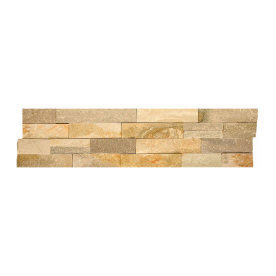 Qualis Ceramica 6" x 24" Ledgerstone Matte Natural Stone Corner