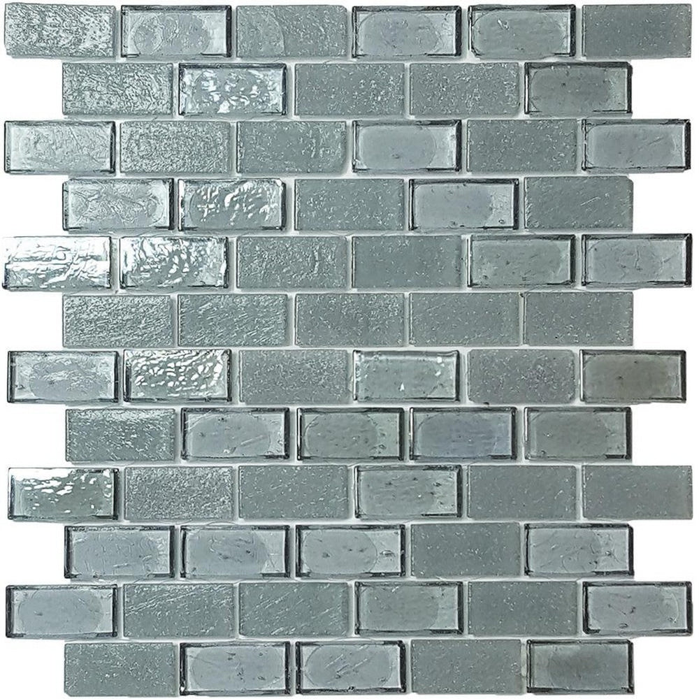 Tesoro 11.5" x 12.5" Superior Interlocking 1x2" Glass Mosaic