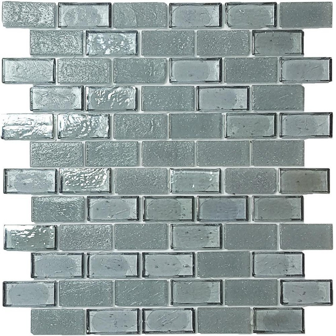 Tesoro 11.5" x 12.5" Superior Interlocking 1x2" Glass Mosaic