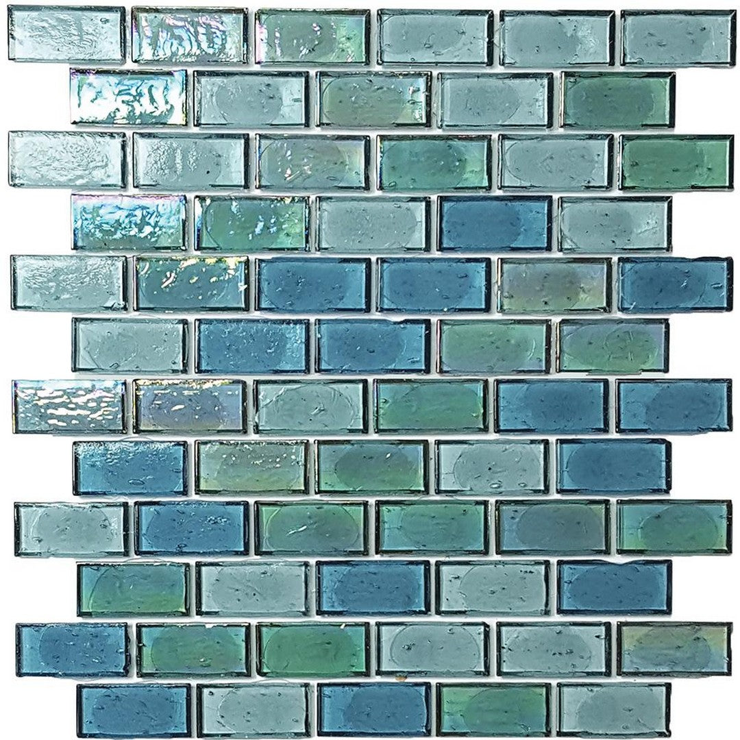 Tesoro 11.5" x 12.5" Superior Interlocking 1x2" Glass Mosaic