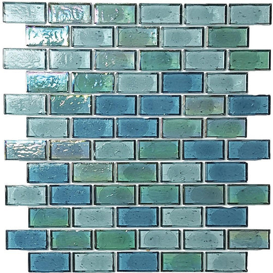 Tesoro 11.5" x 12.5" Superior Interlocking 1x2" Glass Mosaic