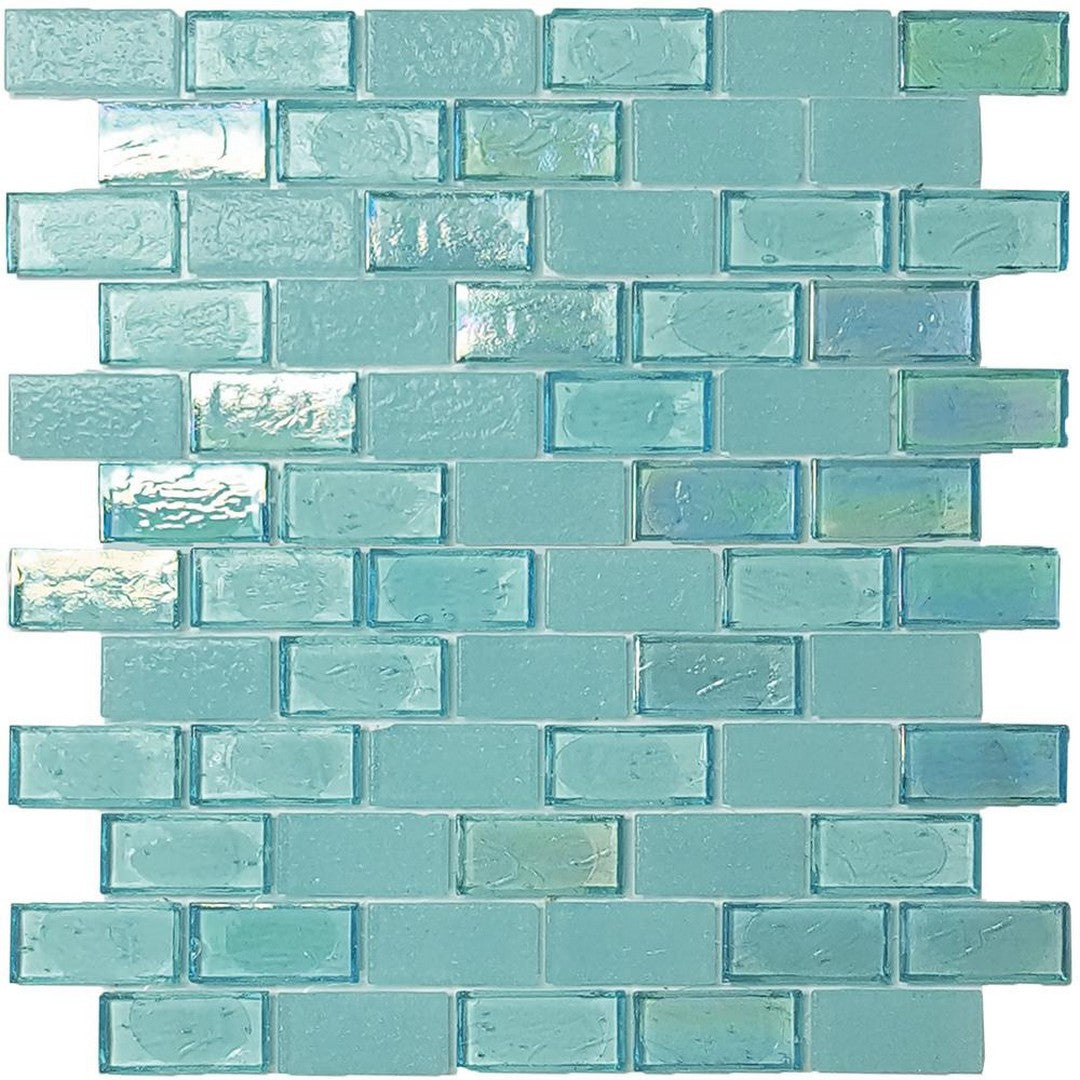 Tesoro 11.5" x 12.5" Superior Interlocking 1x2" Glass Mosaic