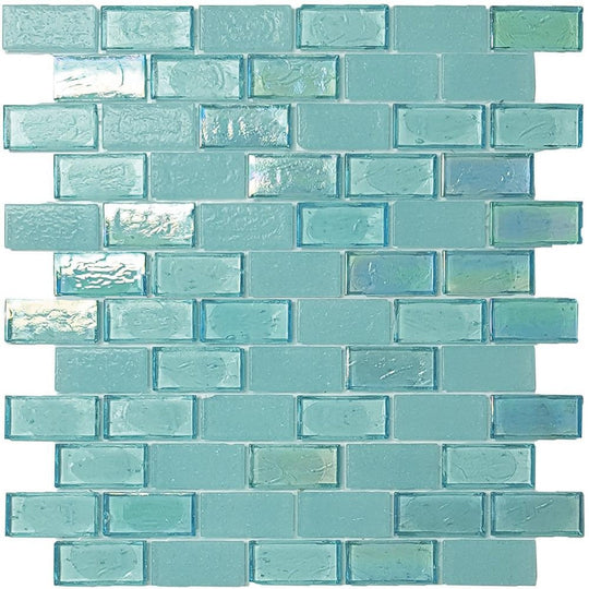 Tesoro 11.5" x 12.5" Superior Interlocking 1x2" Glass Mosaic