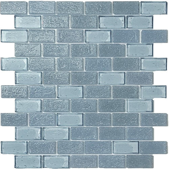 Tesoro 11.5" x 12.5" Superior Interlocking 1x2" Glass Mosaic