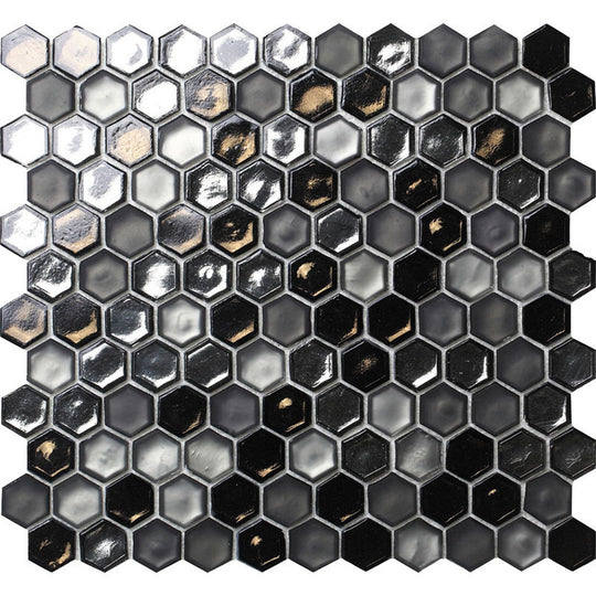 MiR Alma Glamour Cordoba Glossy & Matte 10.8" x 11.5" Glass Mosaic