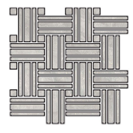 Tesoro 11.5" x 11.5" La Dolce Vita Rectified Matte Porcelain Basketweave Mosaic