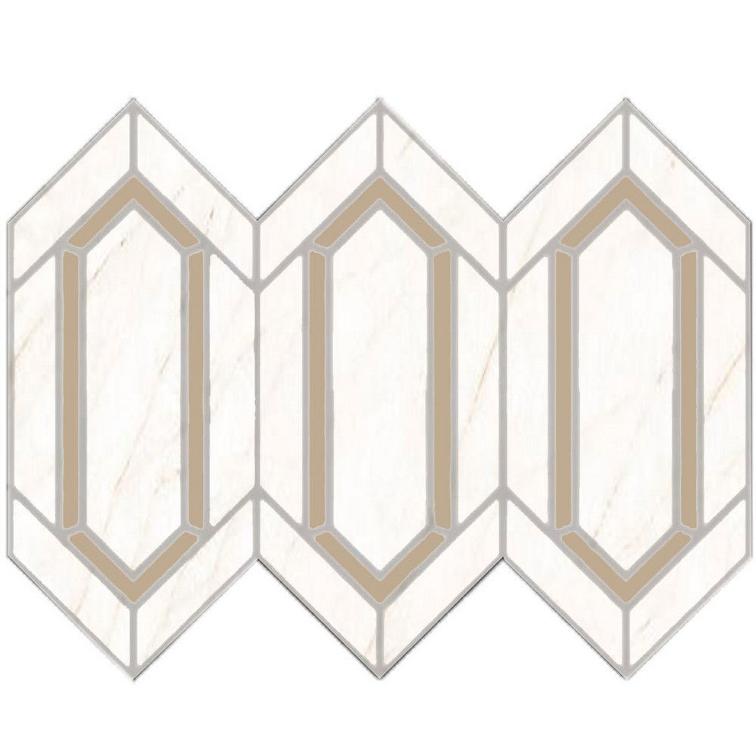 Tesoro 9" x 12" La Dolce Vita Rectified Matte Porcelain Rombo Mosaic