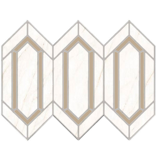 Tesoro 9" x 12" La Dolce Vita Rectified Matte Porcelain Rombo Mosaic