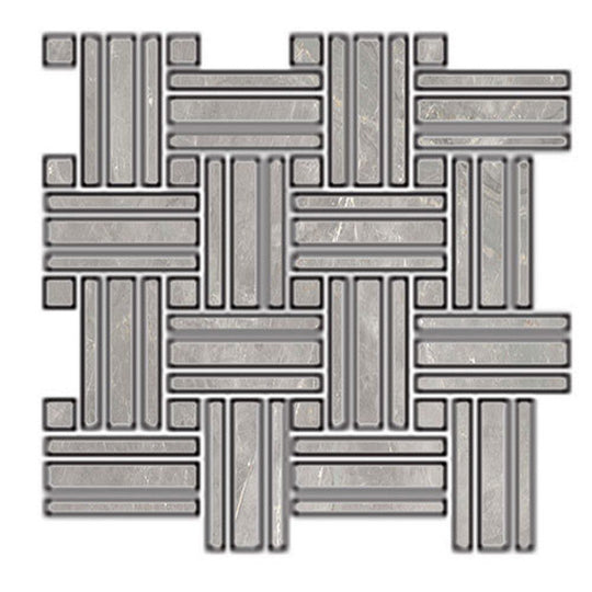 Tesoro 11.5" x 11.5" La Dolce Vita Rectified Matte Porcelain Basketweave Mosaic