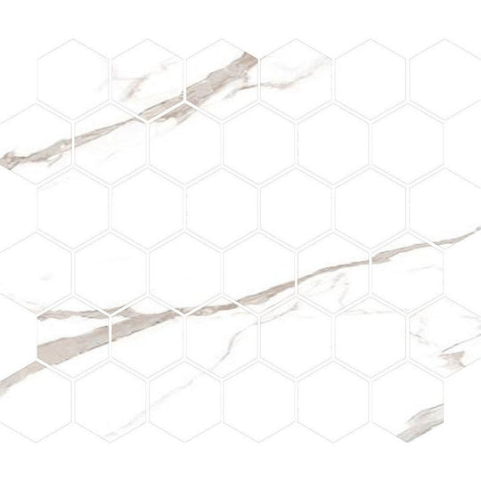 Tesoro 11" x 11.50" La Dolce Vita Rectified Matte Porcelain 2" Hexagon Mosaic