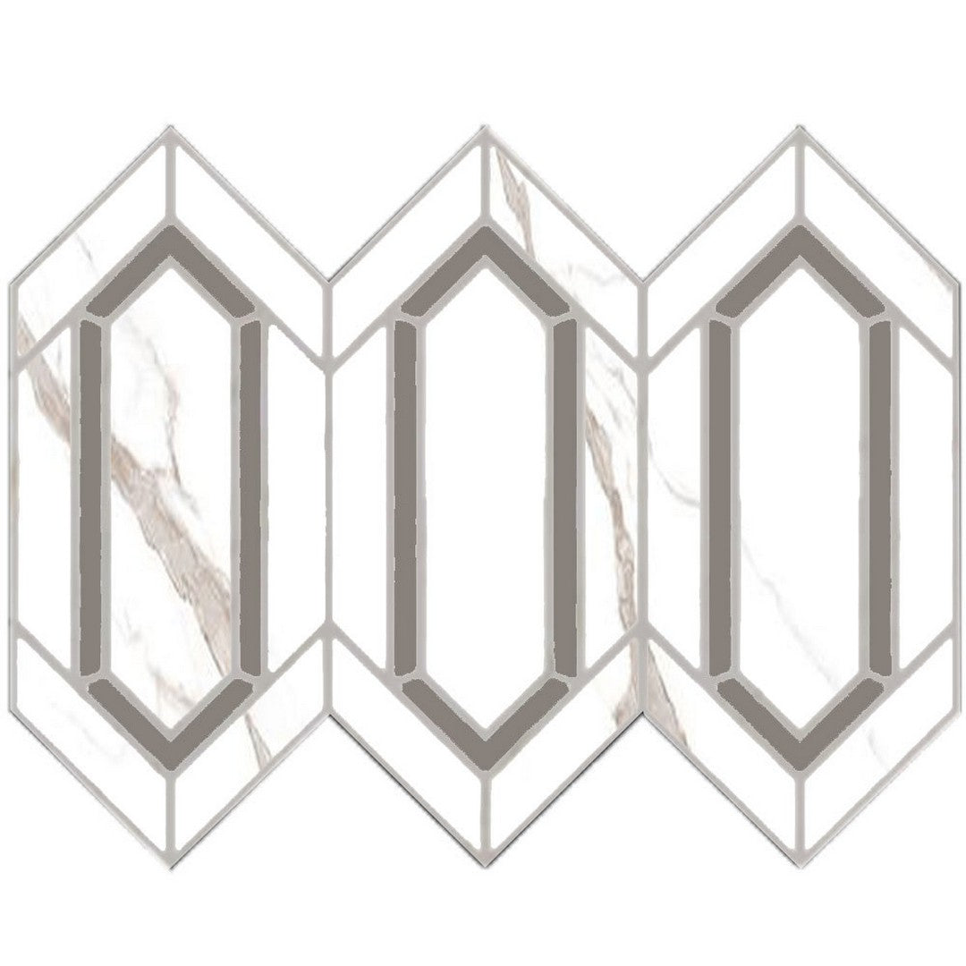 Tesoro 9" x 12" La Dolce Vita Rectified Matte Porcelain Rombo Mosaic