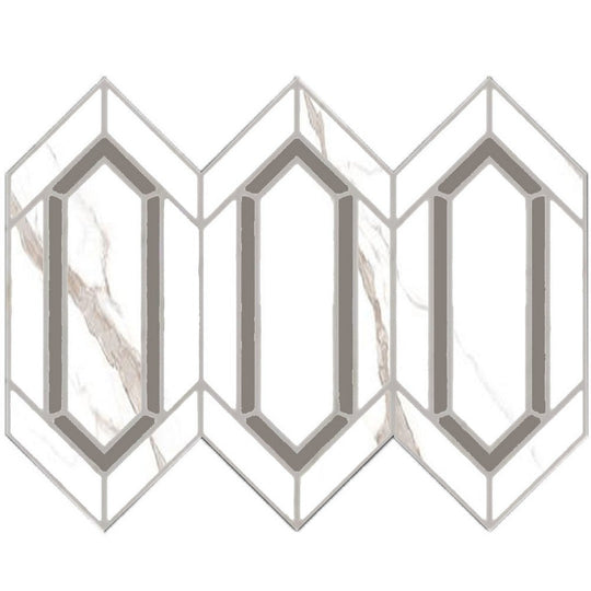 Tesoro 9" x 12" La Dolce Vita Rectified Matte Porcelain Rombo Mosaic