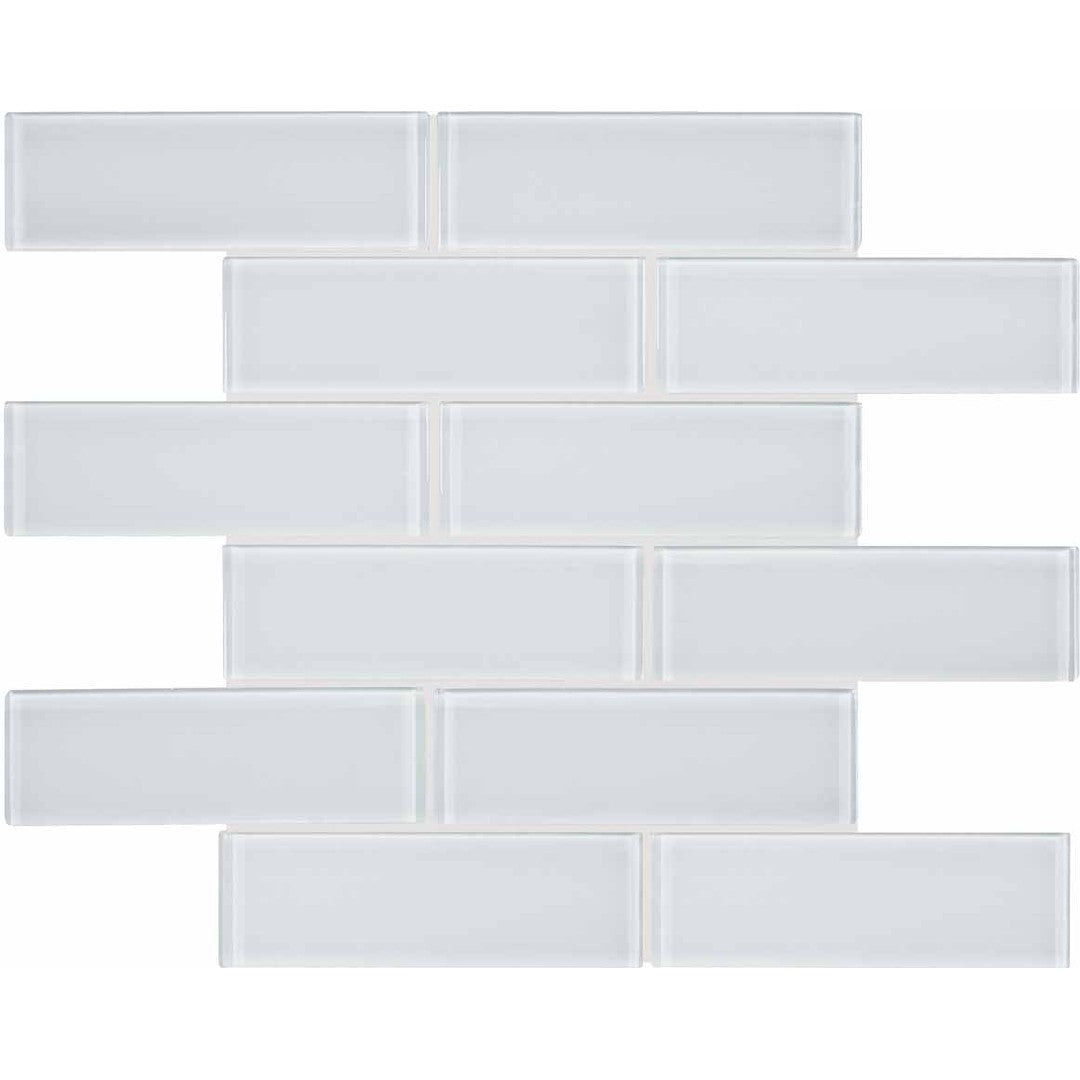 Crossville 12" x 12" Elements Glass Posh Gloss Glass 2x6" Brick Mosaic