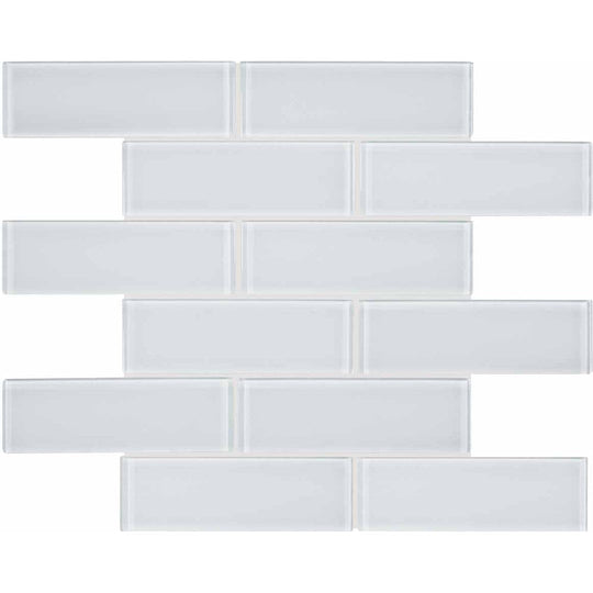 Crossville 12" x 12" Elements Glass Posh Gloss Glass 2x6" Brick Mosaic