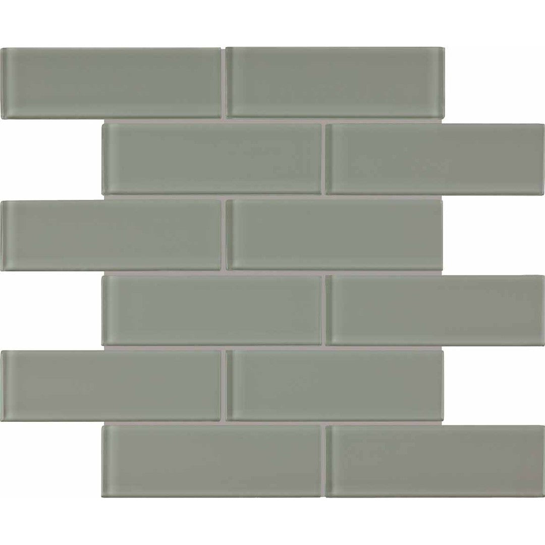Crossville 12" x 12" Elements Glass Posh Gloss Glass 2x6" Brick Mosaic