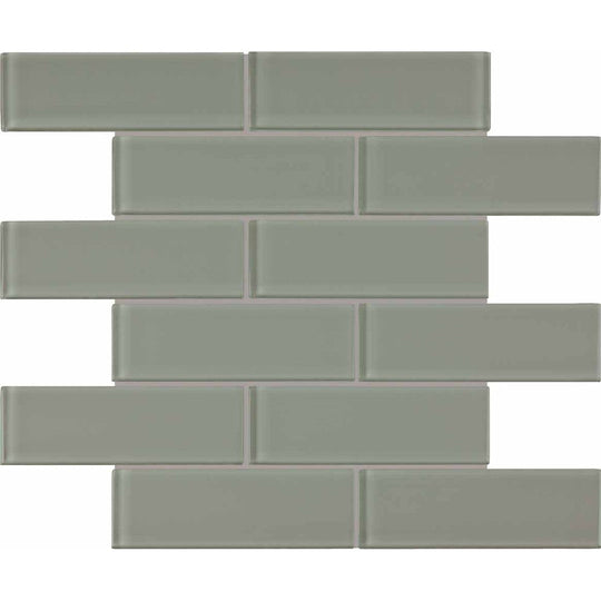 Crossville 12" x 12" Elements Glass Posh Gloss Glass 2x6" Brick Mosaic