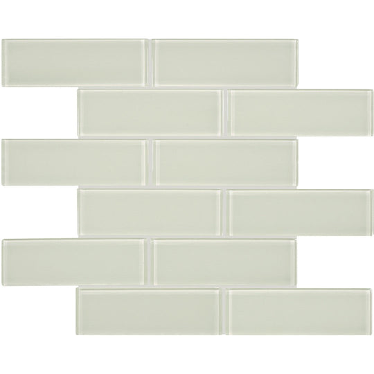 Crossville 12" x 12" Elements Glass Posh Gloss Glass 2x6" Brick Mosaic