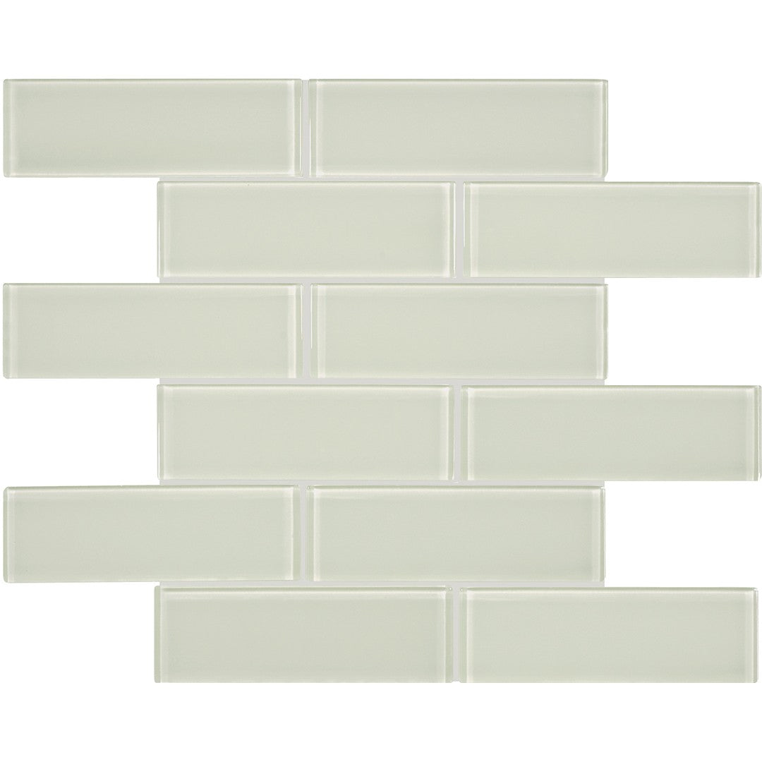 Crossville 12" x 12" Elements Glass Posh Gloss Glass 2x6" Brick Mosaic