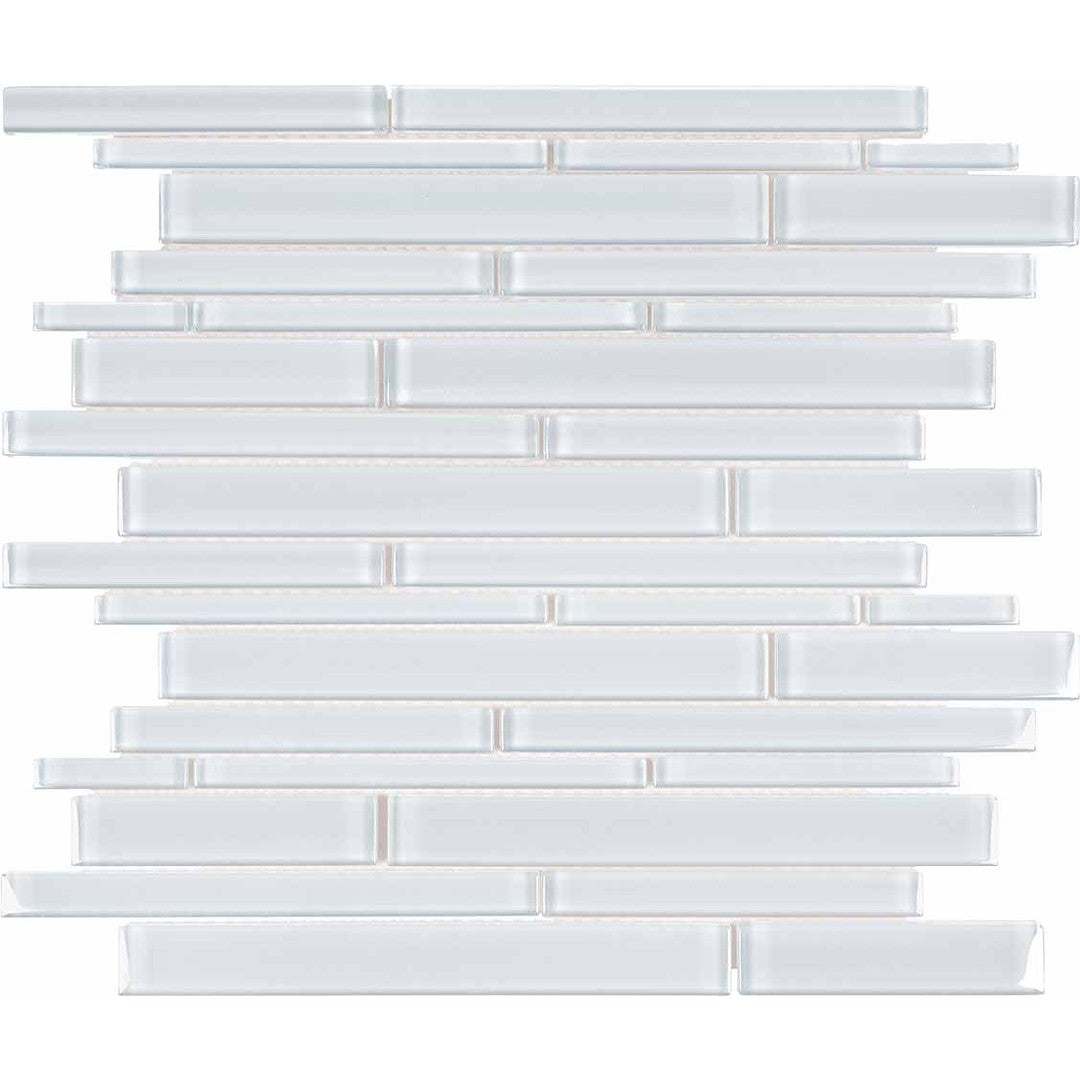 Crossville 12" x 15" Elements Glass Posh Gloss Glass Random Strip Mosaic