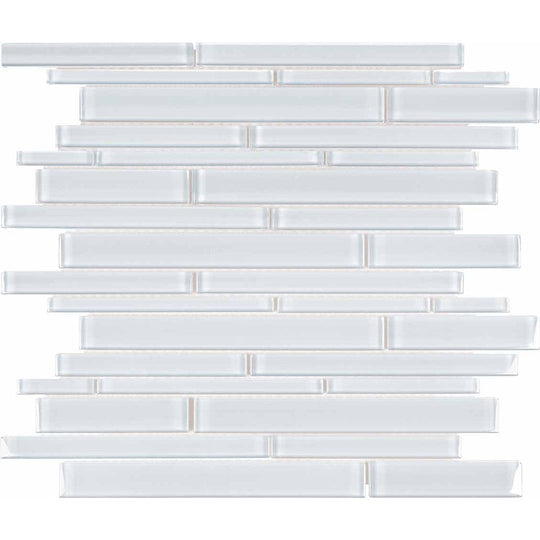 Crossville 12" x 15" Elements Glass Posh Gloss Glass Random Strip Mosaic