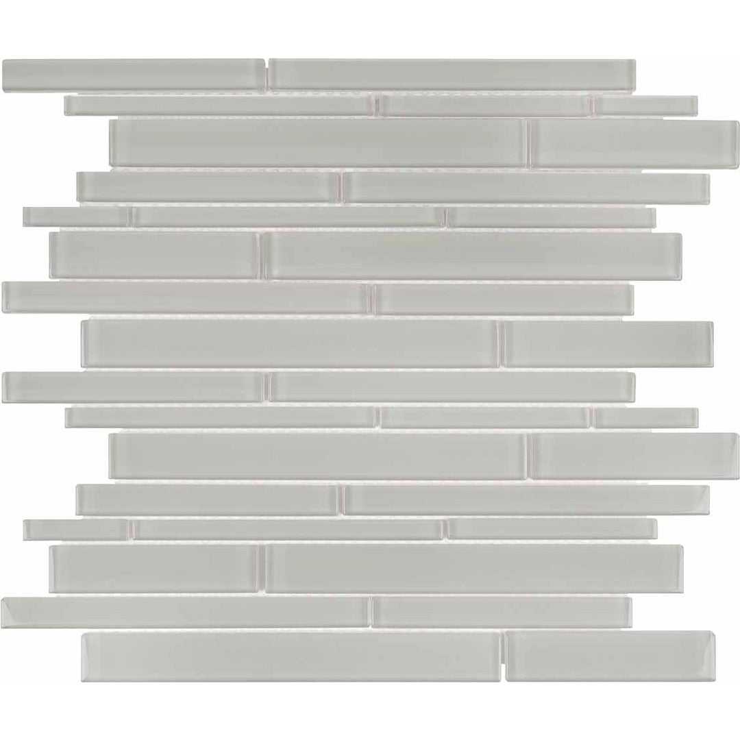 Crossville 12" x 15" Elements Glass Posh Gloss Glass Random Strip Mosaic