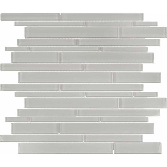 Crossville 12" x 15" Elements Glass Posh Gloss Glass Random Strip Mosaic