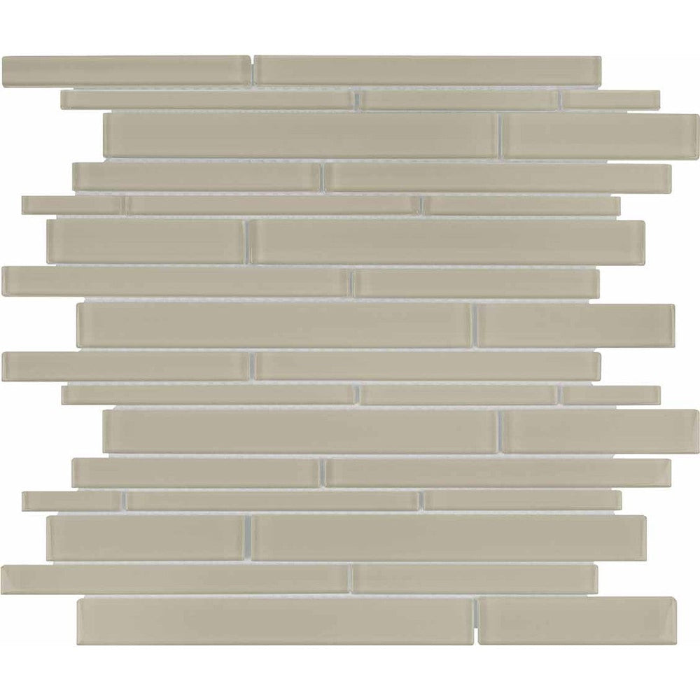 Crossville 12" x 15" Elements Glass Posh Gloss Glass Random Strip Mosaic