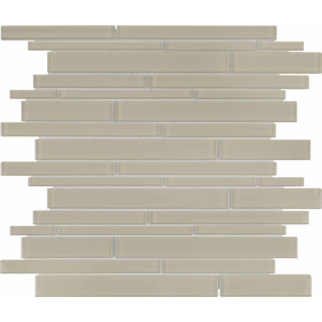 Crossville 12" x 15" Elements Glass Posh Gloss Glass Random Strip Mosaic