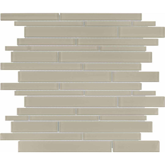 Crossville 12" x 15" Elements Glass Posh Gloss Glass Random Strip Mosaic