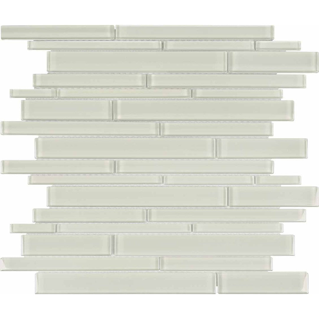 Crossville 12" x 15" Elements Glass Posh Gloss Glass Random Strip Mosaic