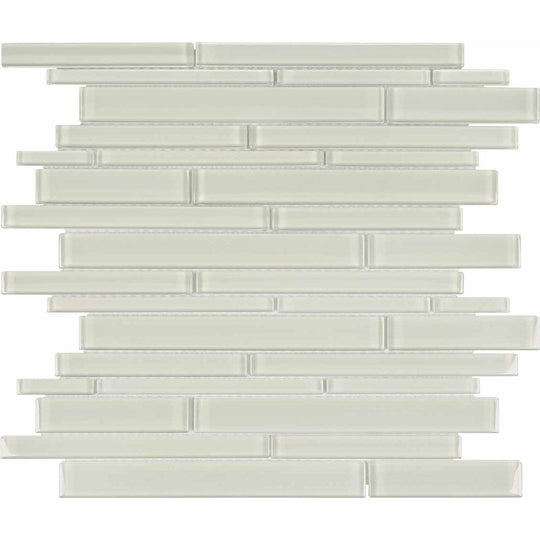 Crossville 12" x 15" Elements Glass Posh Gloss Glass Random Strip Mosaic