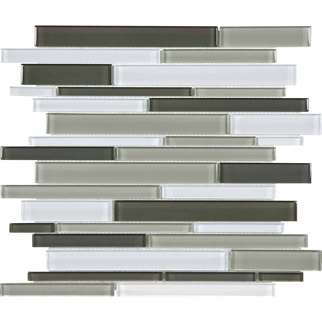 Crossville 12" x 15" Elements Glass Posh Gloss Glass Random Linear Blend Mosaic