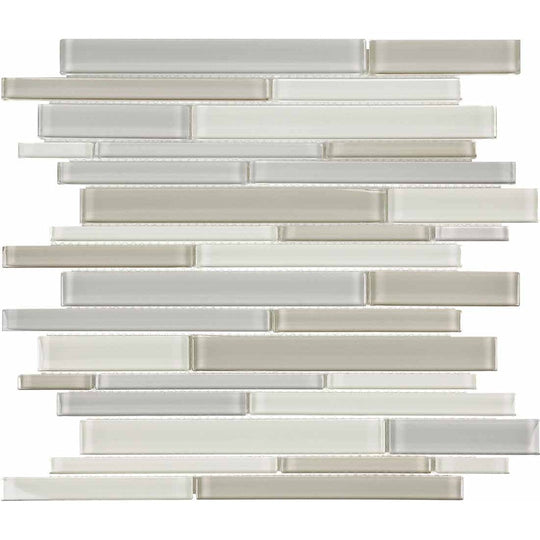 Crossville 12" x 15" Elements Glass Posh Gloss Glass Random Linear Blend Mosaic