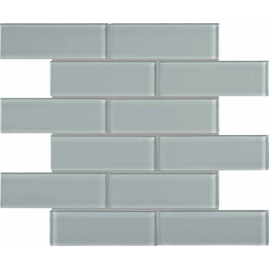 Crossville 12" x 12" Elements Glass Posh Gloss Glass 2x6" Brick Mosaic