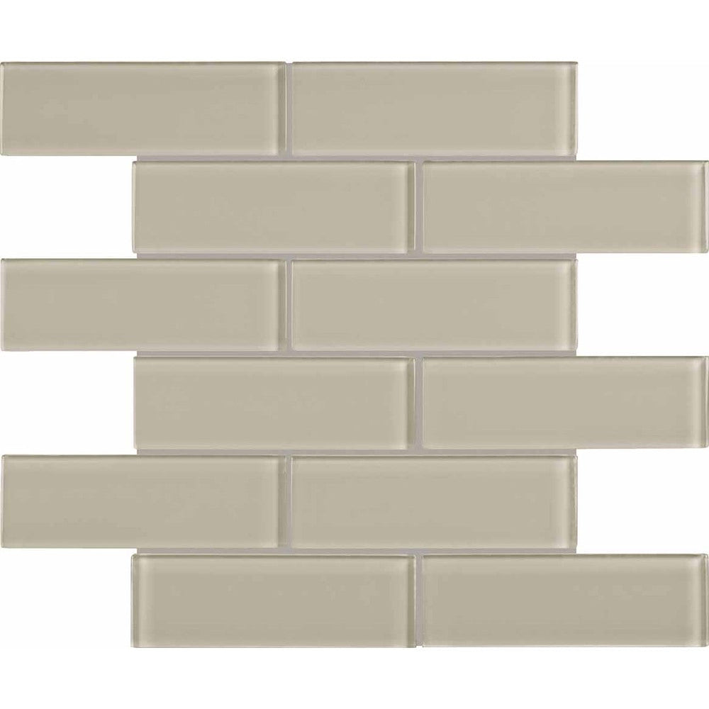 Crossville 12" x 12" Elements Glass Posh Gloss Glass 2x6" Brick Mosaic