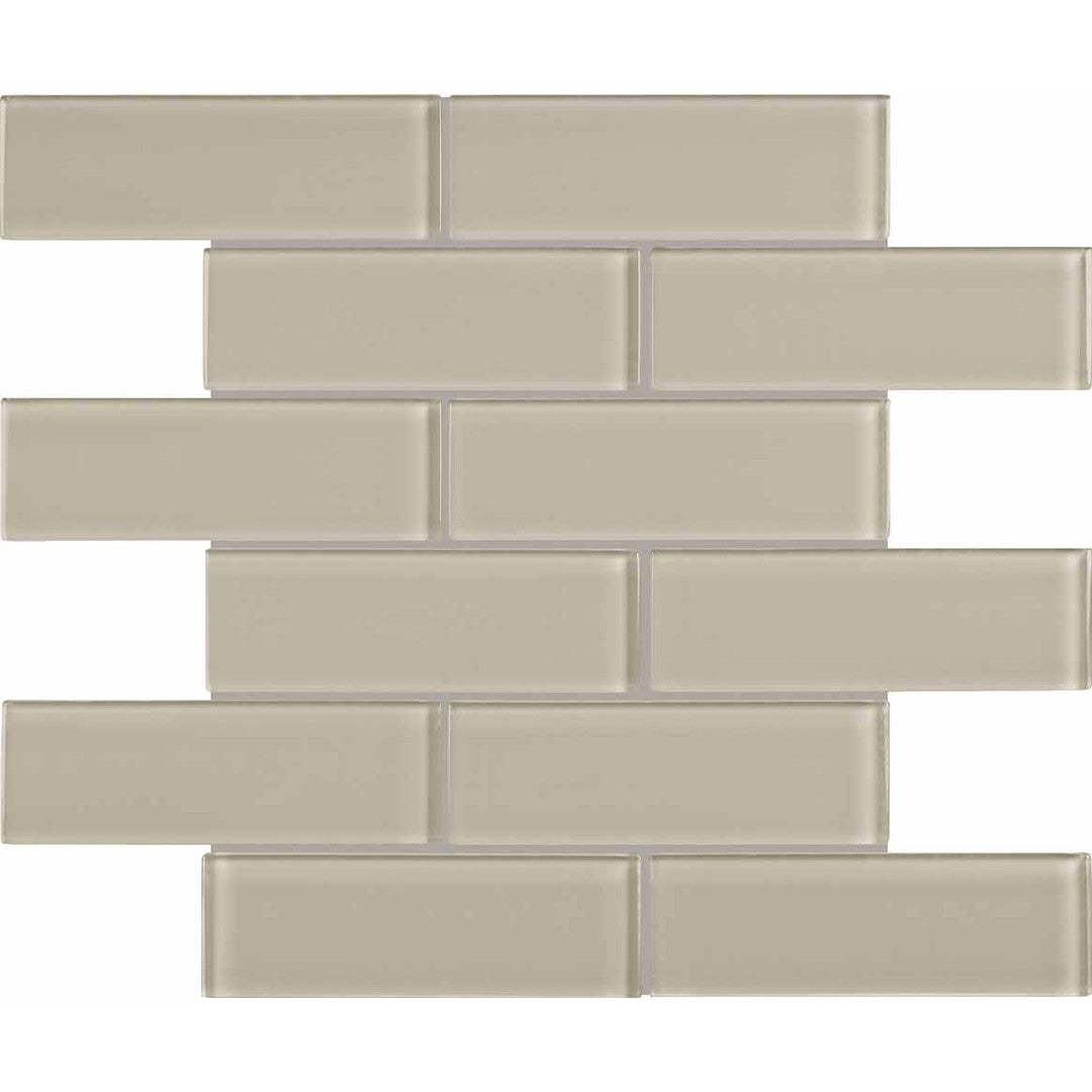 Crossville 12" x 12" Elements Glass Posh Gloss Glass 2x6" Brick Mosaic
